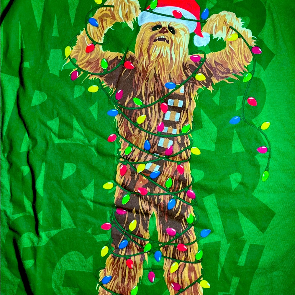 Disney Parks Star Wars Chewbacca Christmas Shirt - Picture 2 of 3
